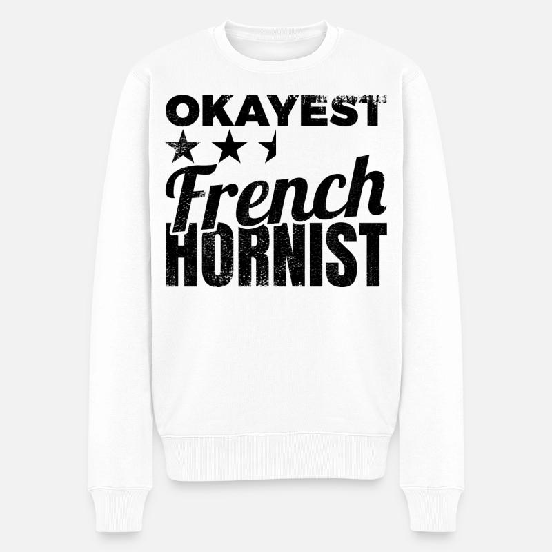 Okayest Waldhornist - Männer Premium Bio Pullover - Weiß