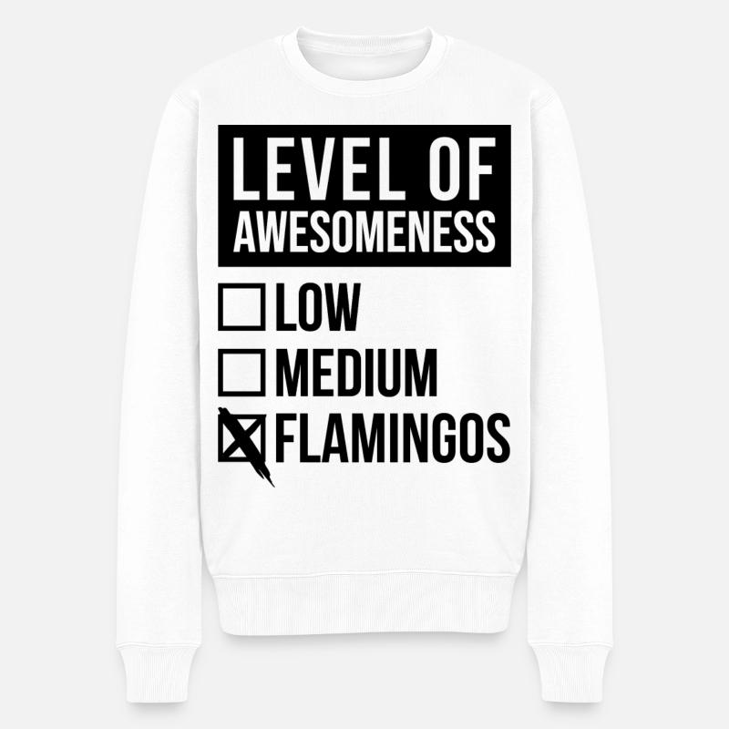 Flamingo - Männer Premium Bio Pullover - Weiß