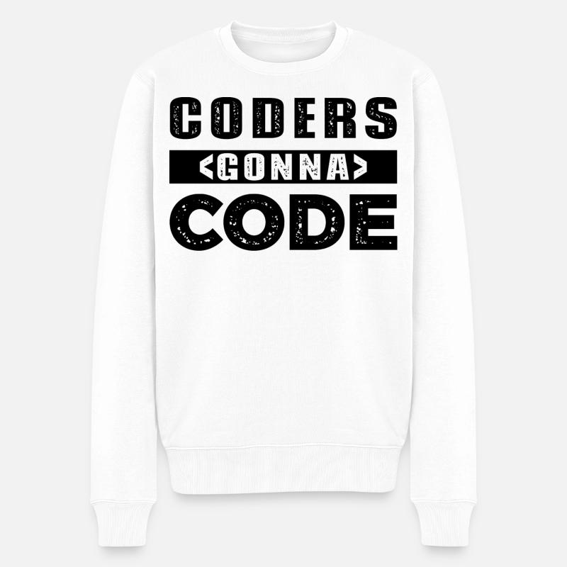 Codeurs qui passent au code - Pull Premium bio Homme - blanc