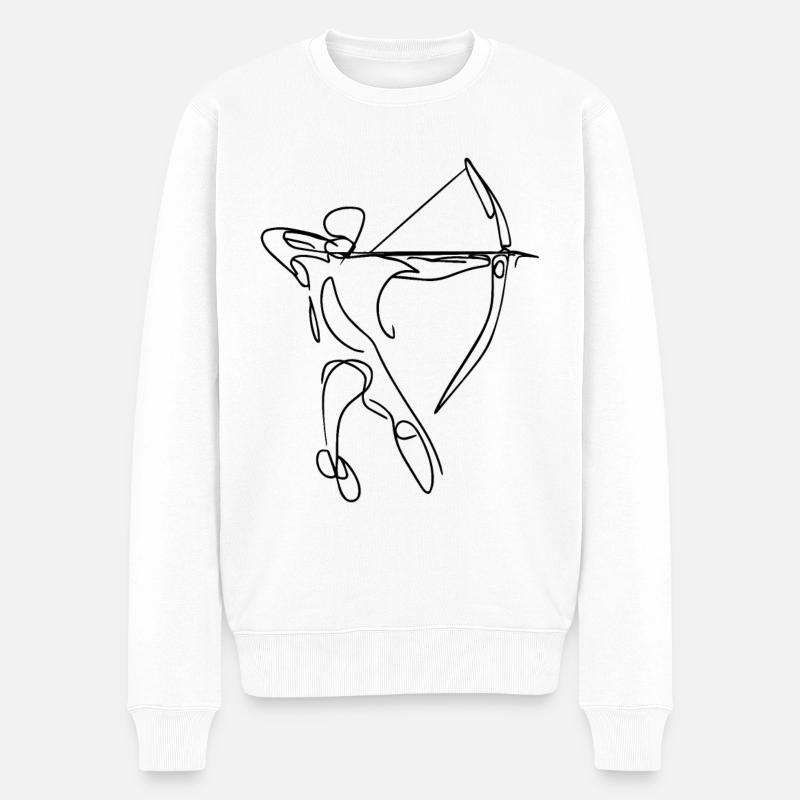 Bogenschießen Skizze - Männer Premium Bio Pullover - Weiß