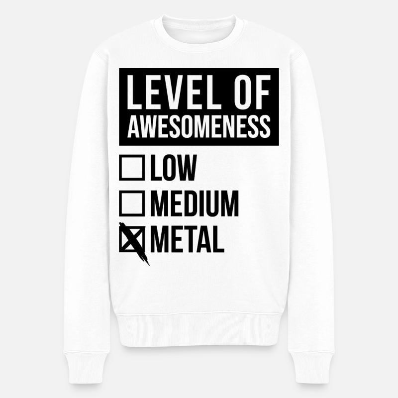 Metall - Männer Premium Bio Pullover - Weiß
