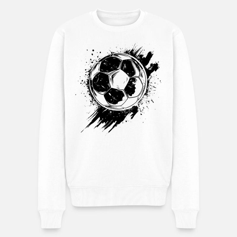 Fußball - Männer Premium Bio Pullover - Weiß