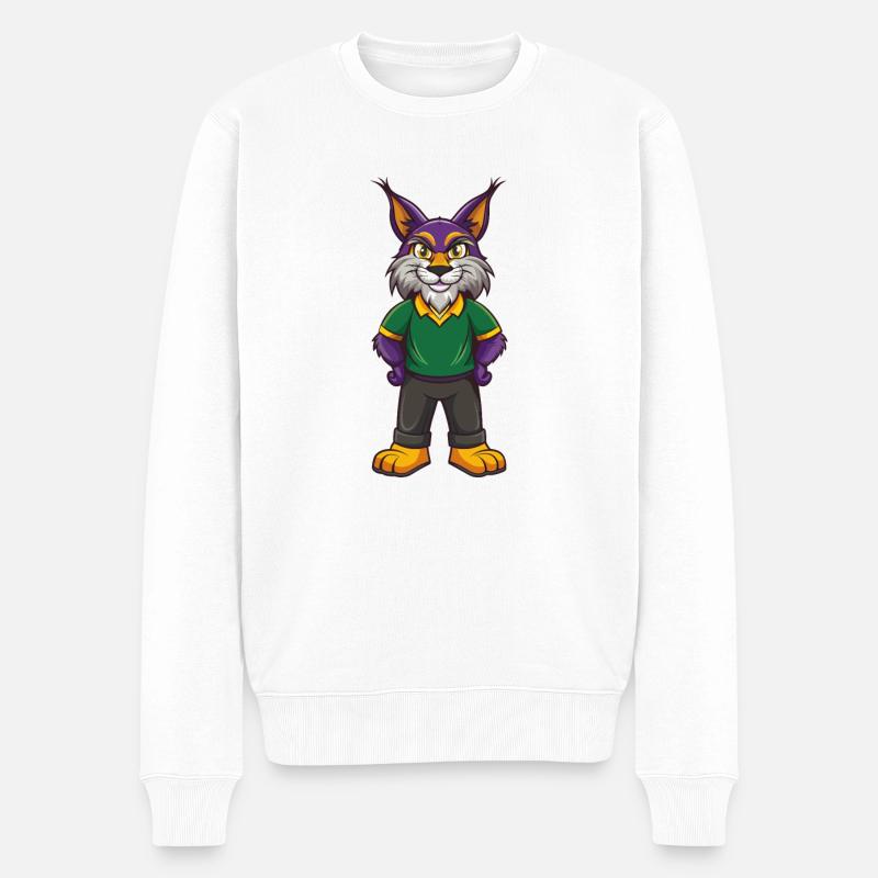 Luchs Lustige Kawaii Cartoon Figur Clipart - Männer Premium Bio Pullover - Weiß