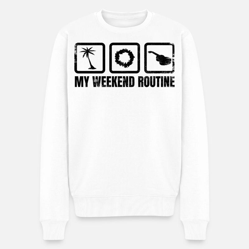 Week-end Ukulélé - Pull Premium bio Homme - blanc