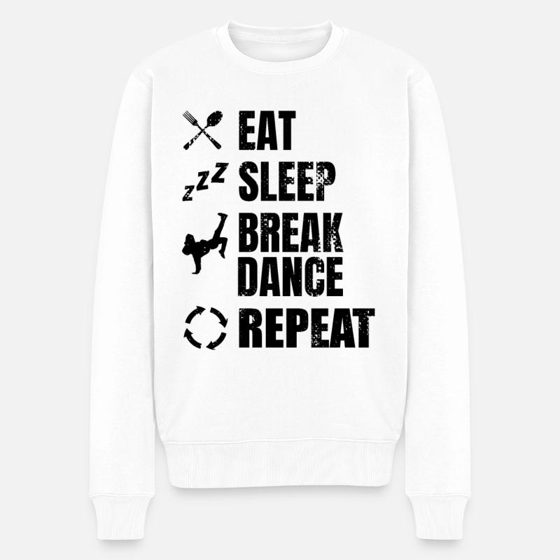 Breakdancer Zeitplan - Männer Premium Bio Pullover - Weiß