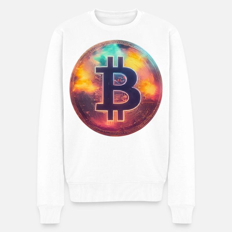 Bitcoin spectaculaire - Pull Premium bio Homme - blanc
