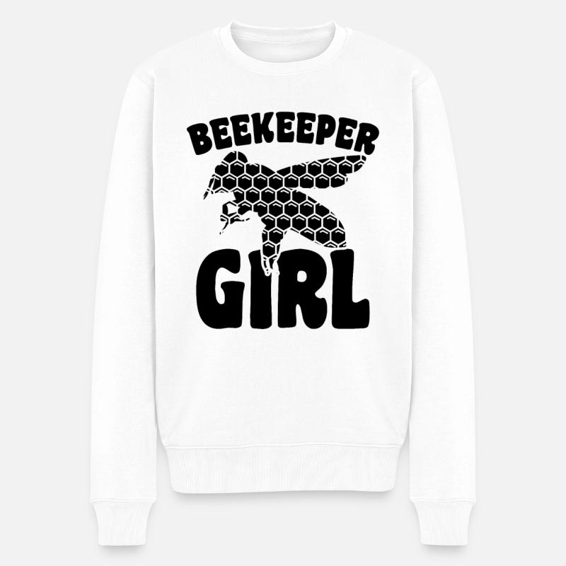 Imker Mädchen - Männer Premium Bio Pullover - Weiß