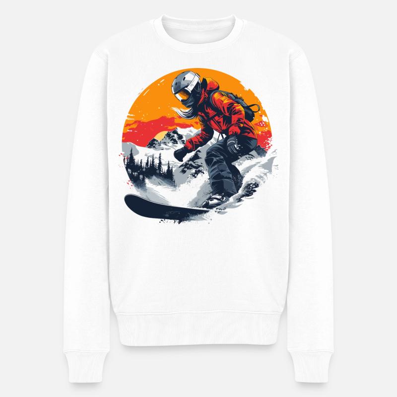 Graphique du snowboarder - Pull Premium bio Homme - blanc