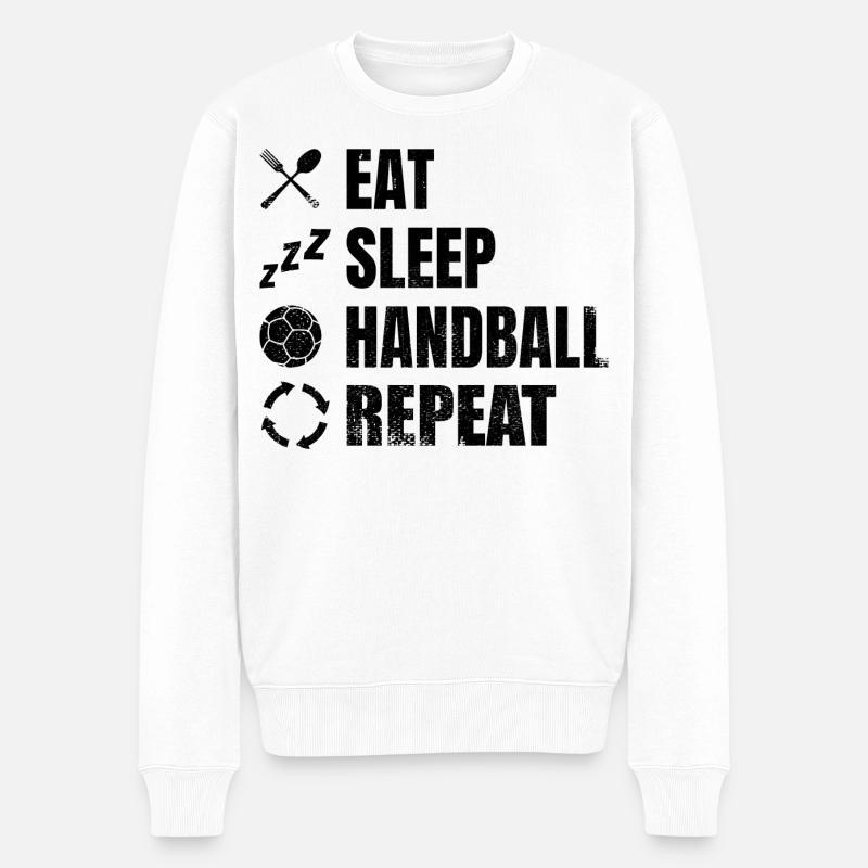 Handballer Routine - Männer Premium Bio Pullover - Weiß