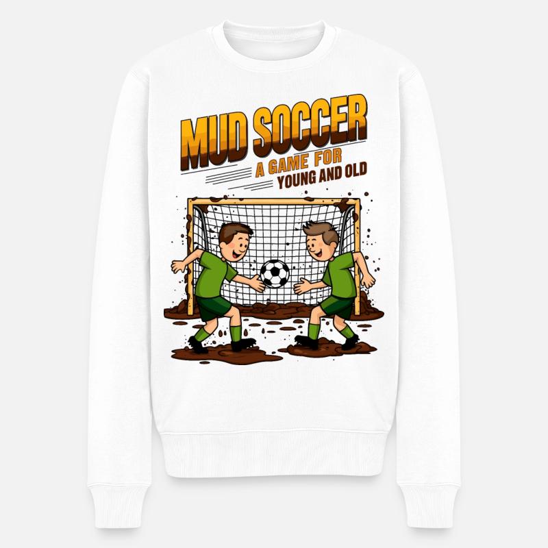 Matschfußball - Männer Premium Bio Pullover - Weiß