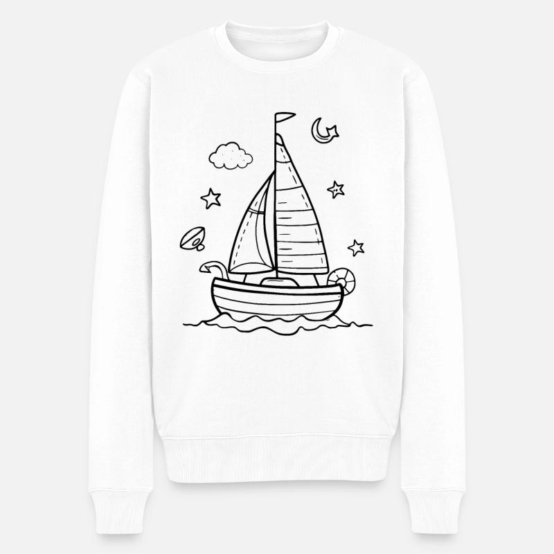 Dessin animé Voile - Pull Premium bio Homme - blanc
