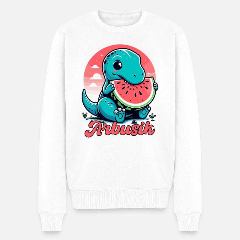 Mignon T-Rex Pastèque Arbusik Cadeau - Pull Premium bio Homme - blanc