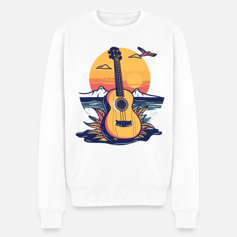 Graphiques pour ukulélé - Pull Premium bio Homme - blanc