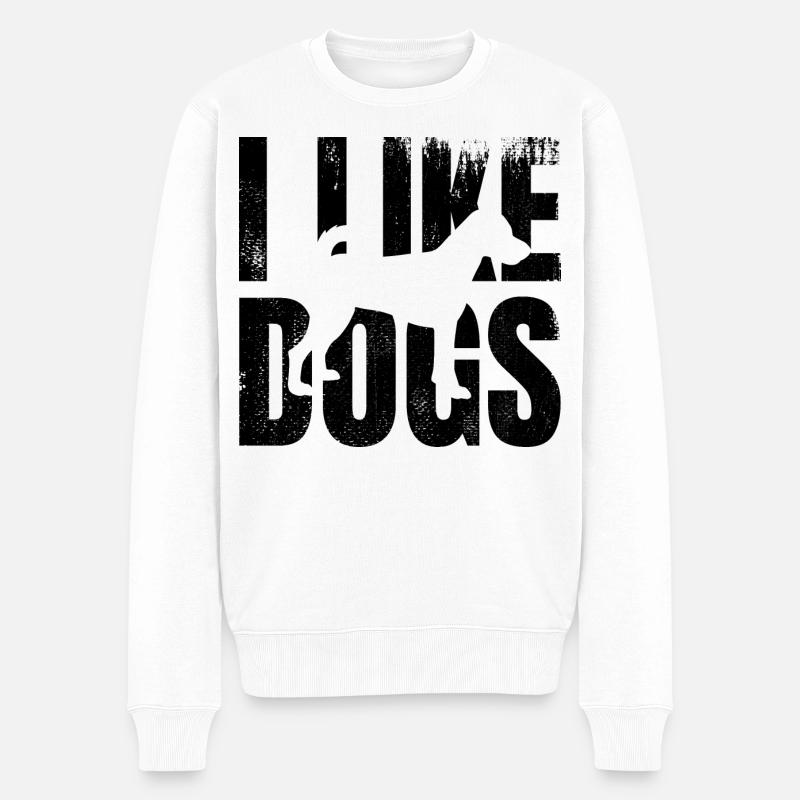 Ich mag Hunde - Männer Premium Bio Pullover - Weiß
