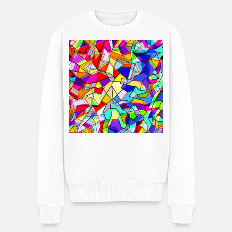 Holographie - Männer Premium Bio Pullover - Weiß
