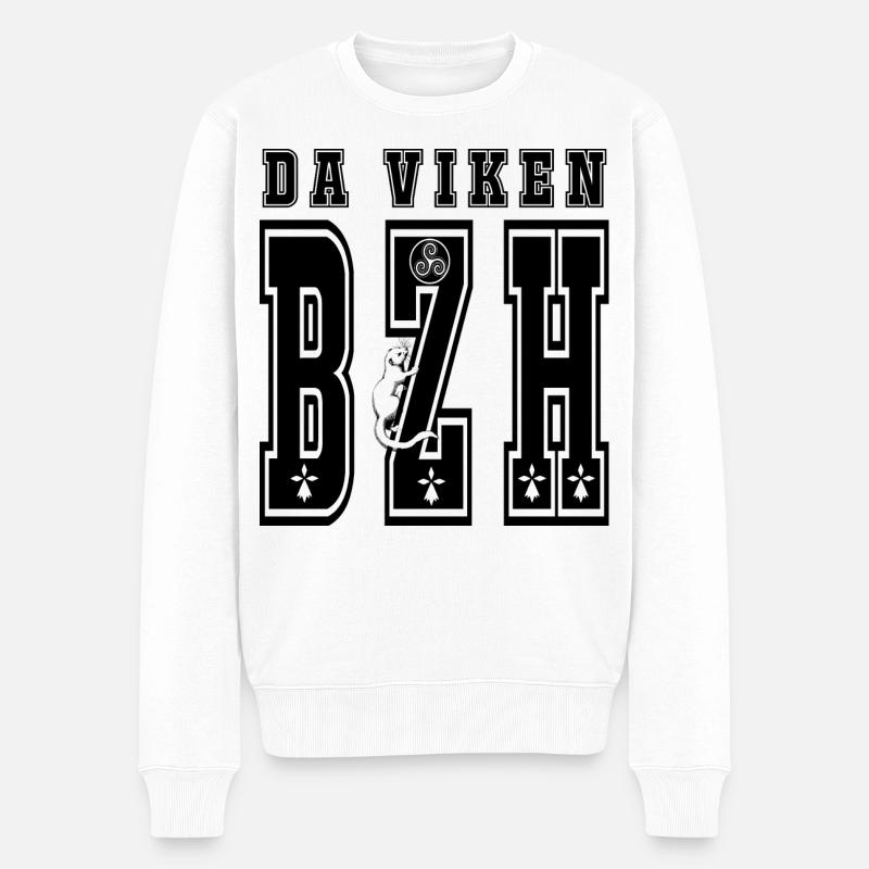 da viken BZH - Pull Premium bio Homme - blanc