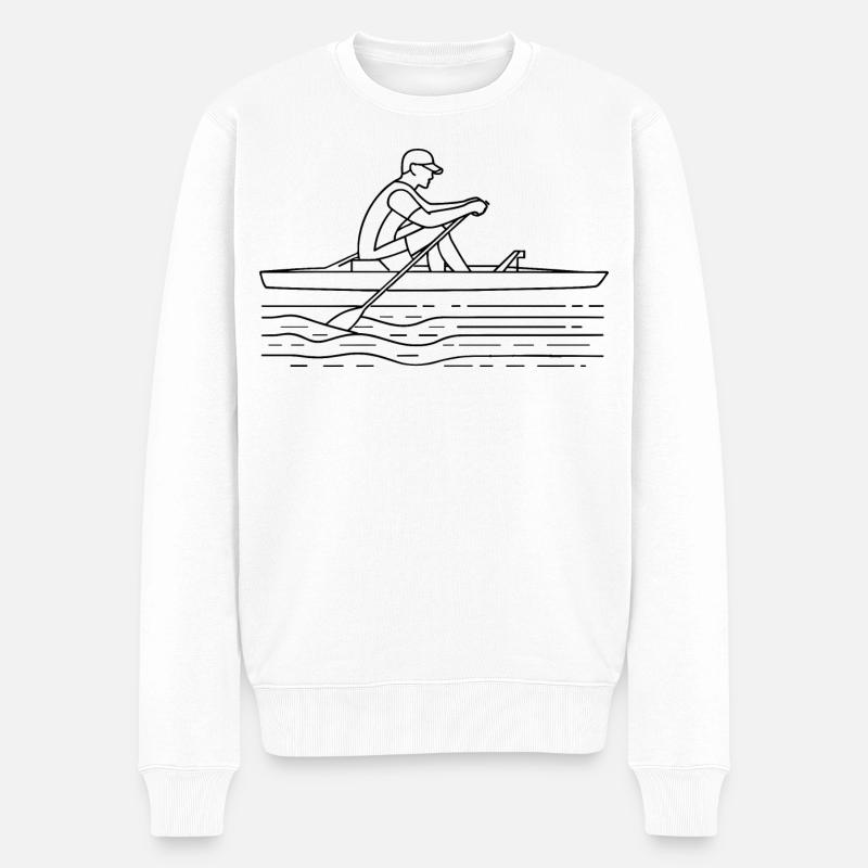 Dessin du rameur - Pull Premium bio Homme - blanc