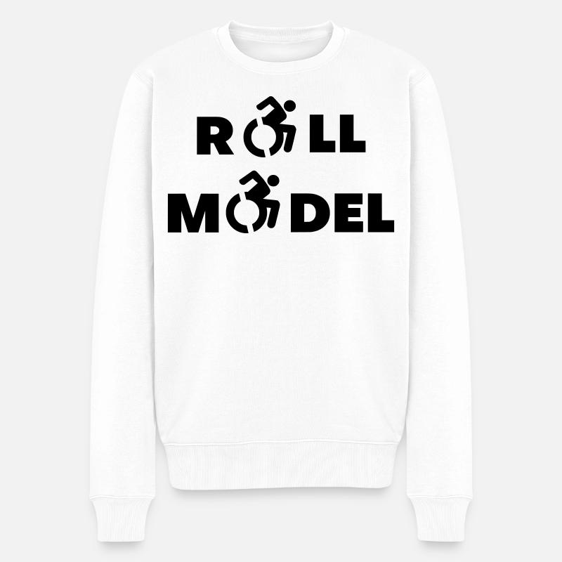 Jeder Rollstuhlfahrer ist ein Vorbild # - Männer Premium Bio Pullover - Weiß