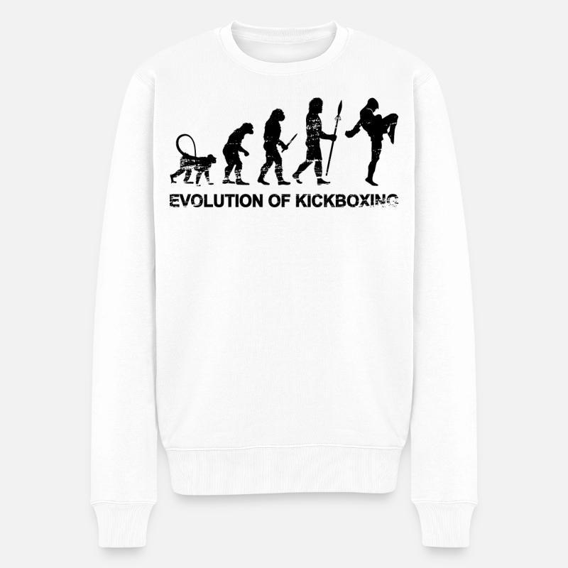 Évolution du kickboxing - Pull Premium bio Homme - blanc