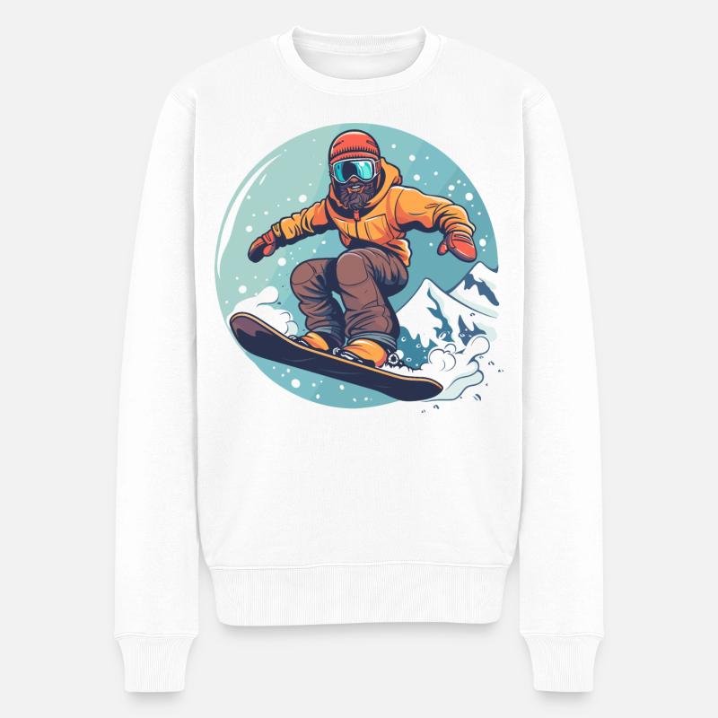 Graphismes de snowboard - Pull Premium bio Homme - blanc