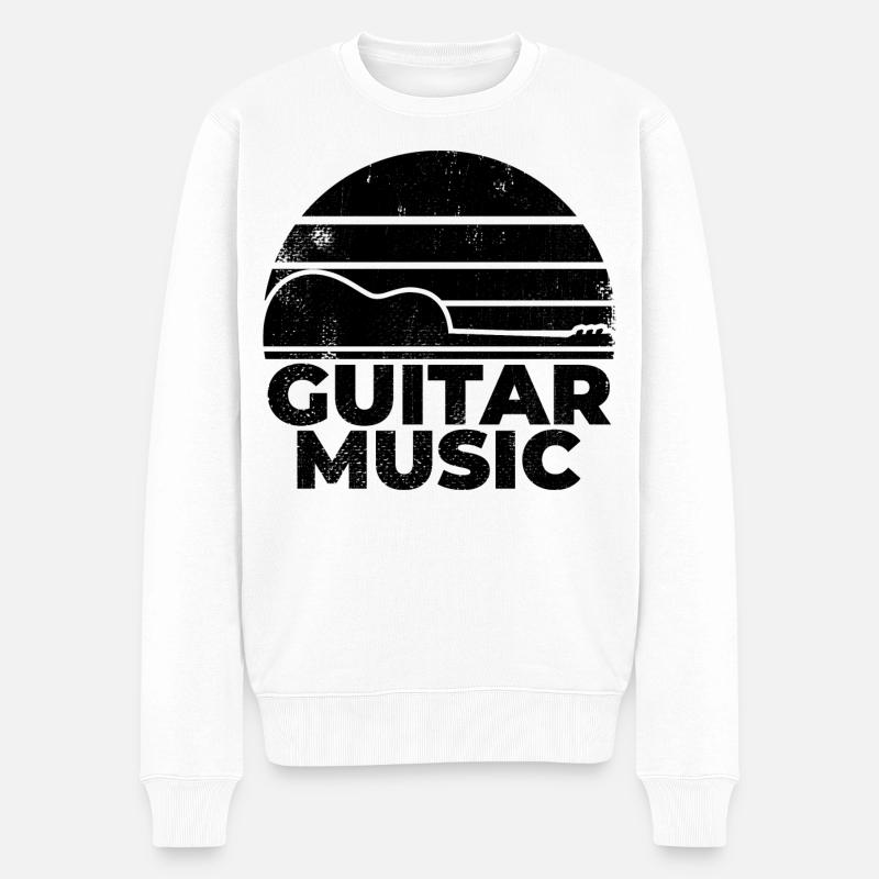 Gitarrenmusik - Männer Premium Bio Pullover - Weiß
