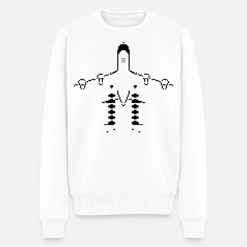 Avion Pixel Art - Pull Premium bio Homme - blanc