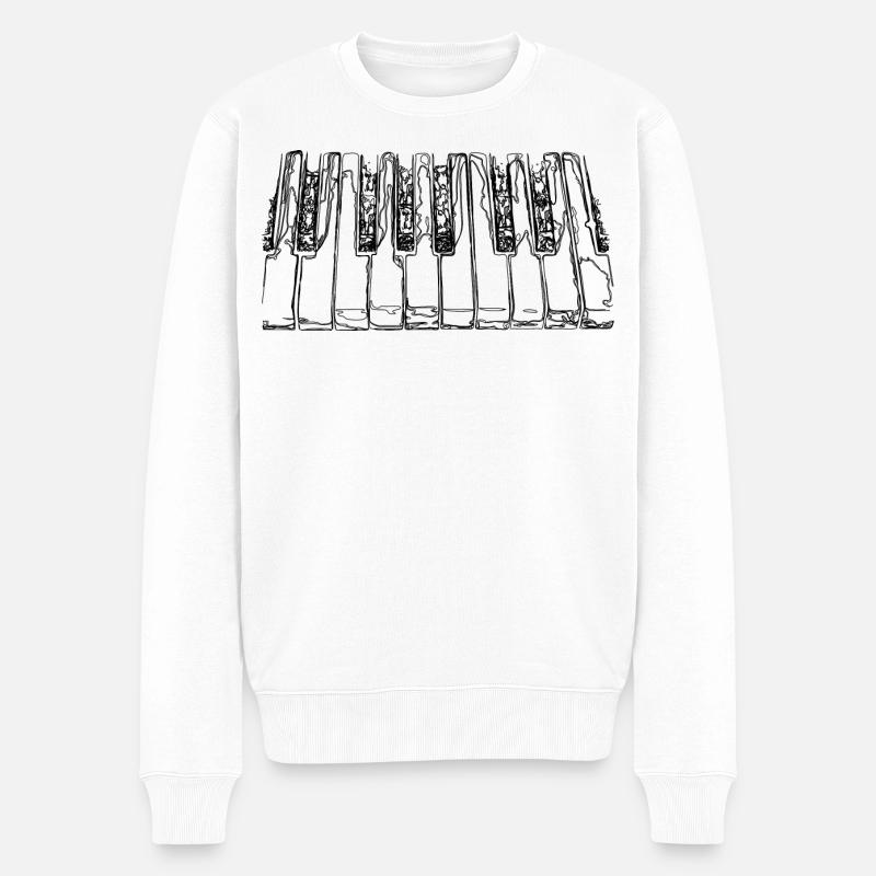 Clavier de piano - Pull Premium bio Homme - blanc