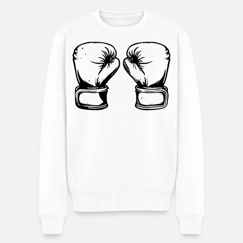 Dessin de gants de boxe - Pull Premium bio Homme - blanc