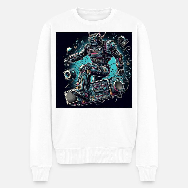 Analogo vibes AI robot Art - Pull Premium bio Homme - blanc