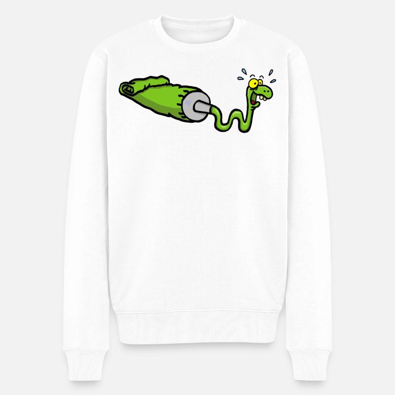 Serpent vert et tube de gouache - Pull Premium bio Homme - blanc
