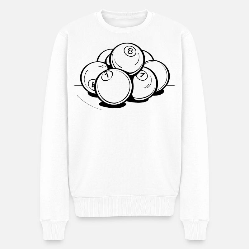 Billardkugeln Zeichnung - Männer Premium Bio Pullover - Weiß