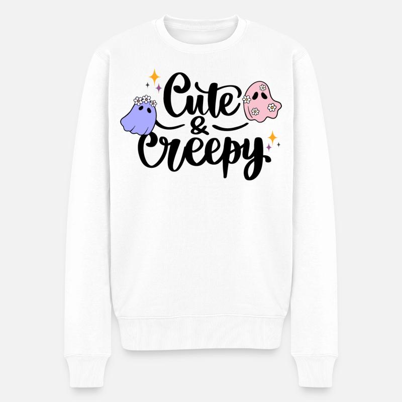 Cute and creepy - Männer Premium Bio Pullover - Weiß
