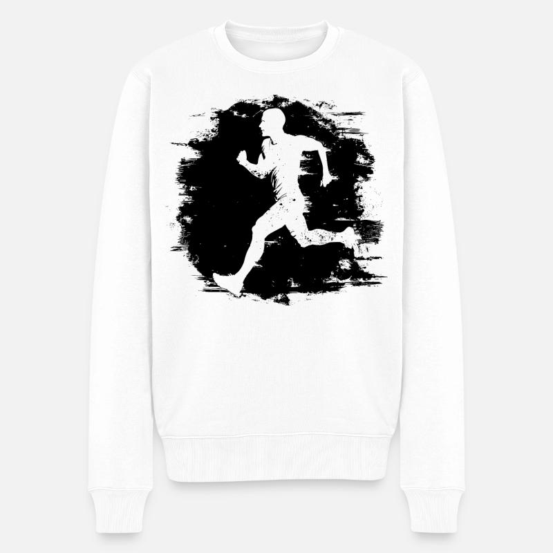 Marathon Junge - Männer Premium Bio Pullover - Weiß