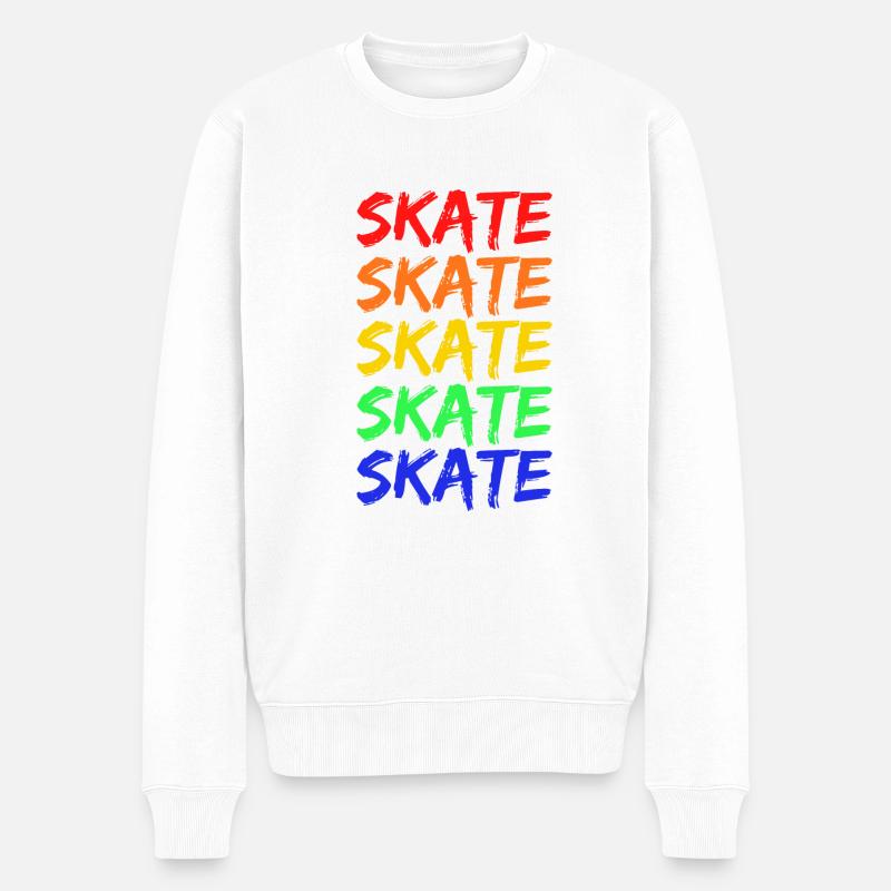 Lettrage Rainbow Skate - Pull Premium bio Homme - blanc