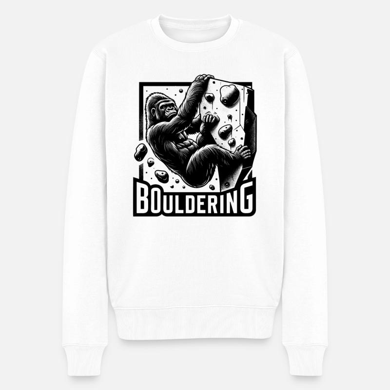 Bouldering Gorilla Silverback Cadeau - Pull Premium bio Homme - blanc