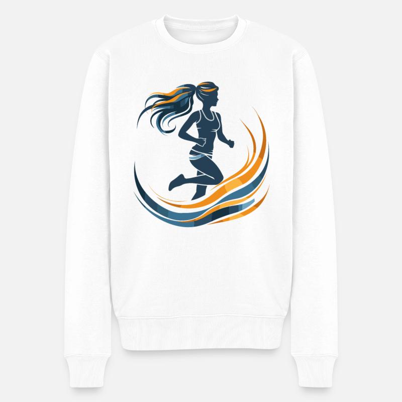 Coureur graphique - Pull Premium bio Homme - blanc