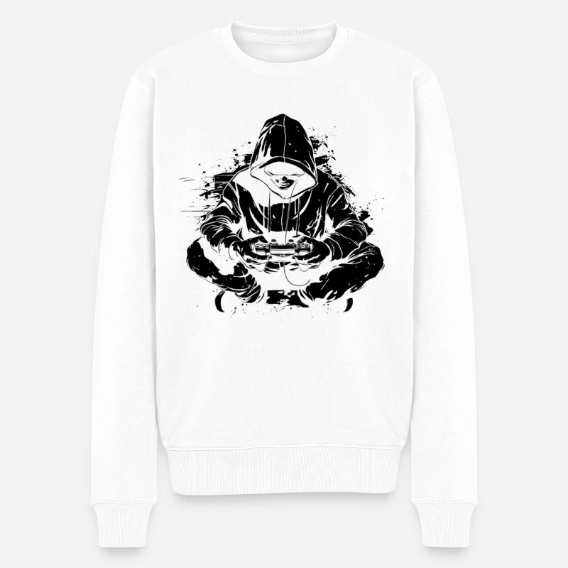 Gamer - Männer Premium Bio Pullover - Weiß
