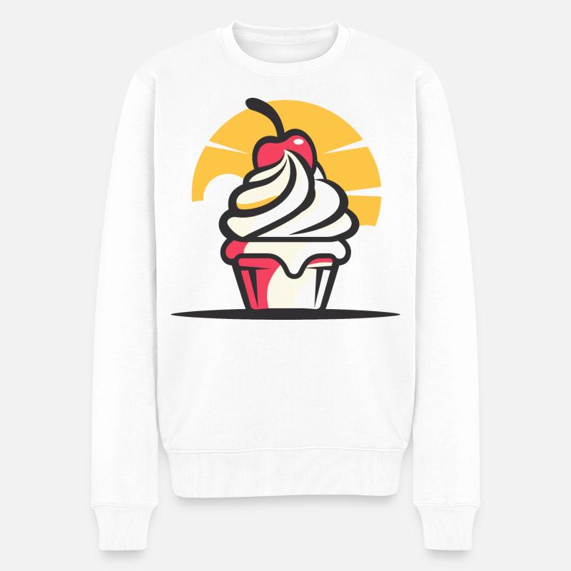 Dessin de crème glacée - Pull Premium bio Homme - blanc