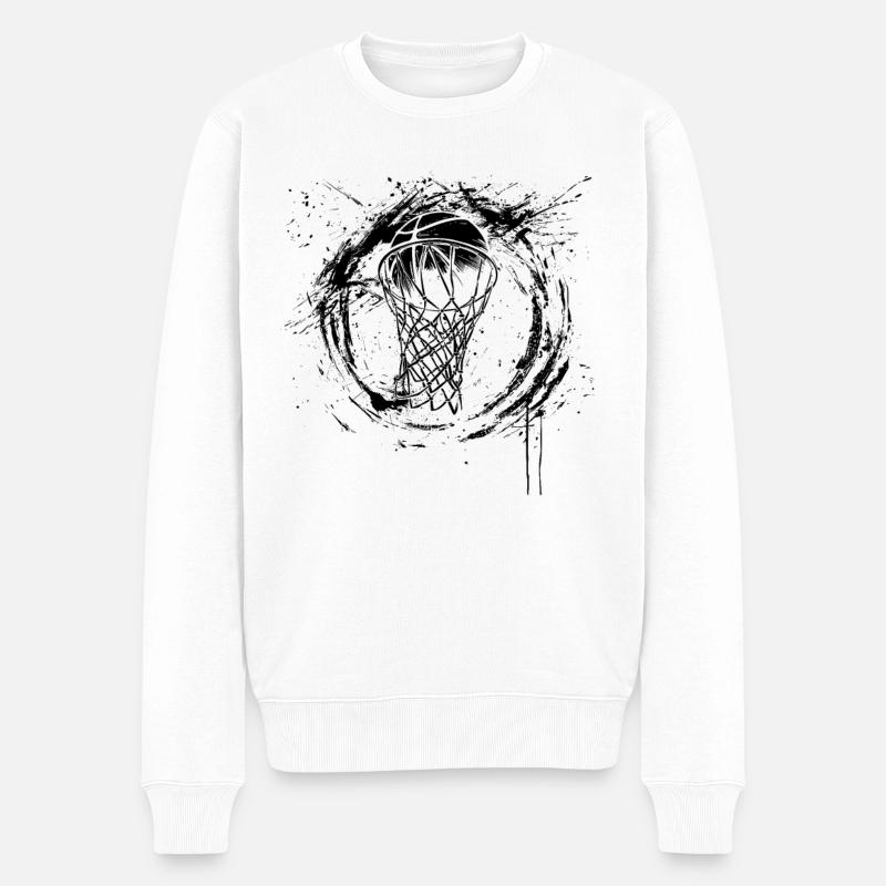 Basketballkorb Graffiti - Männer Premium Bio Pullover - Weiß