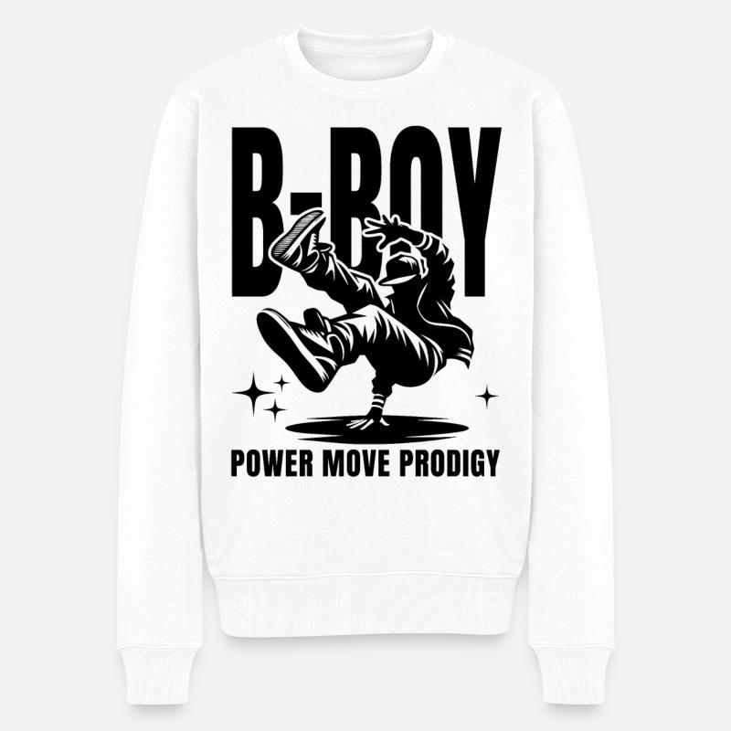 B-Boy Silhouette Breakdance Breaking Dance Hip-Hop - Männer Premium Bio Pullover - Weiß