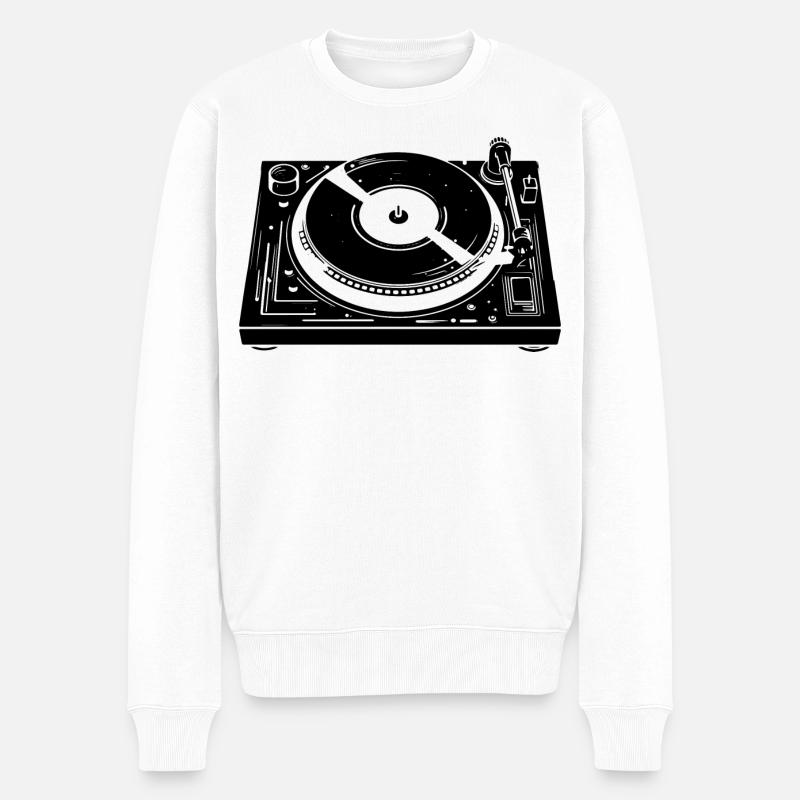 Table de mixage DJ - Pull Premium bio Homme - blanc