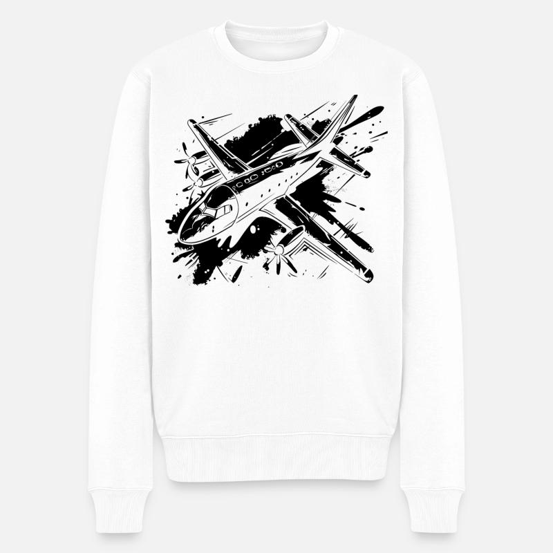 Luftfahrzeug - Männer Premium Bio Pullover - Weiß