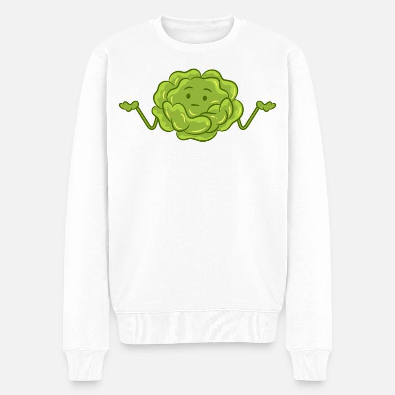 Lustiger Salat - Männer Premium Bio Pullover - Weiß