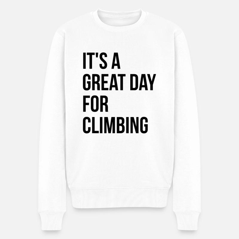 Klettern - Männer Premium Bio Pullover - Weiß