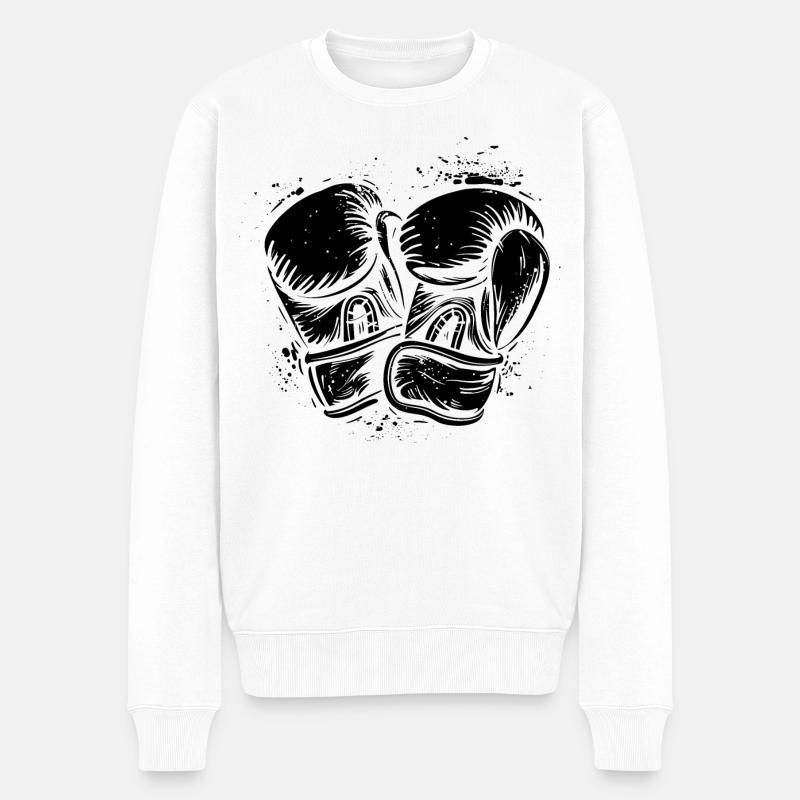 Boxhandschuhe - Männer Premium Bio Pullover - Weiß