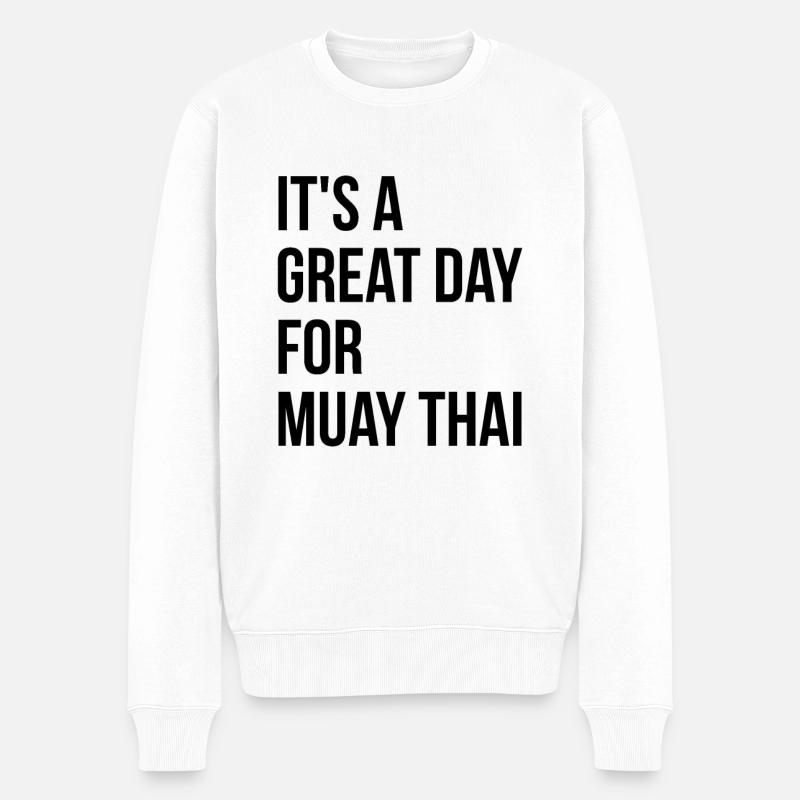 Muay Thai - Männer Premium Bio Pullover - Weiß