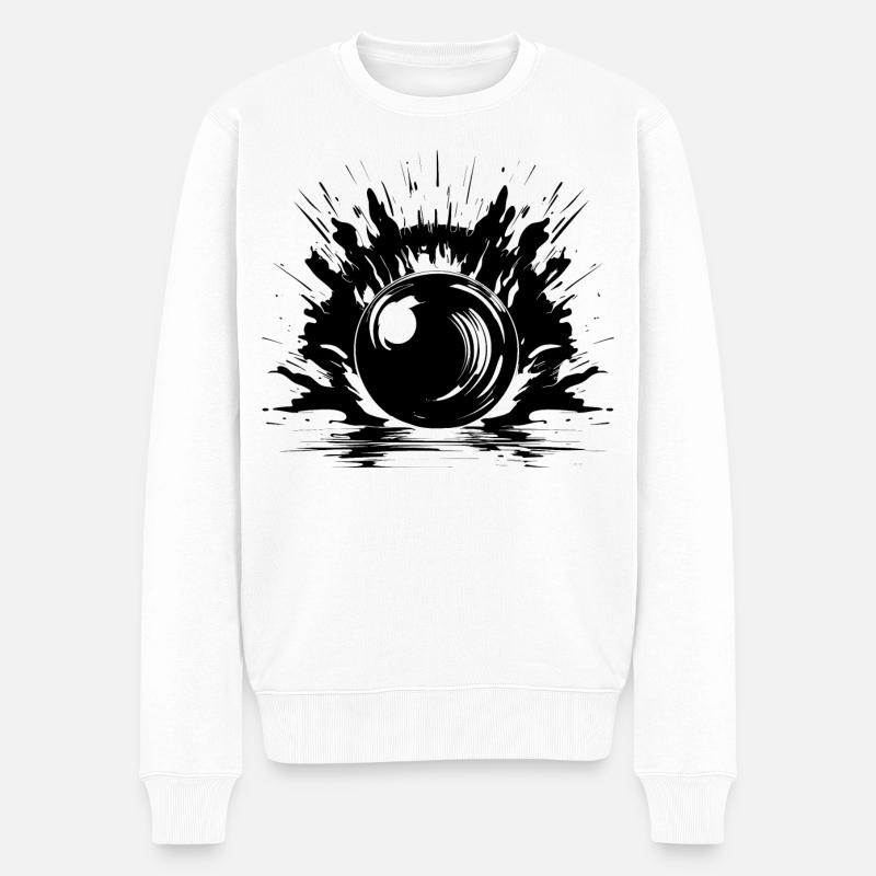 Bowling Skizze - Männer Premium Bio Pullover - Weiß