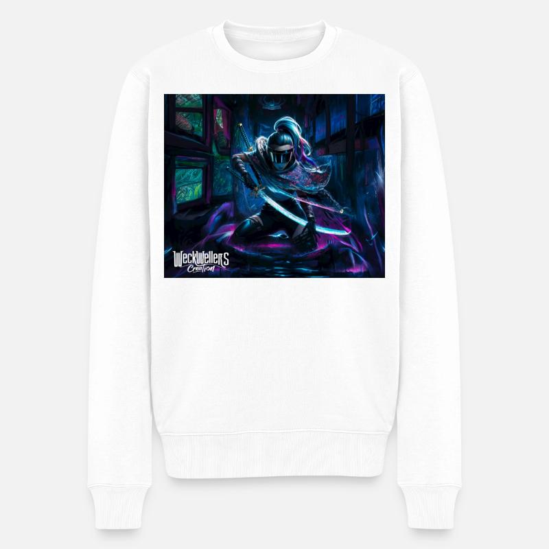 Graffiti Anime Samouraï - Pull Premium bio Homme - blanc