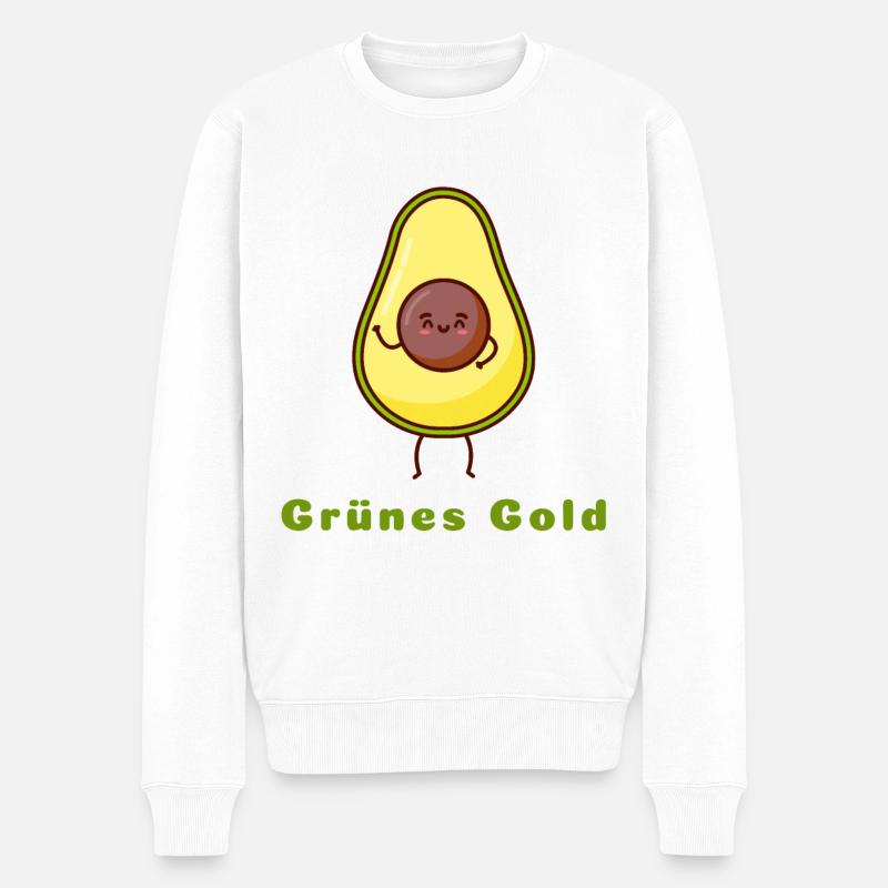 Grünes Gold - Männer Premium Bio Pullover - Weiß