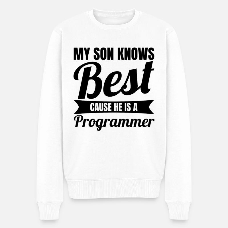Programmierer Sohn - Männer Premium Bio Pullover - Weiß